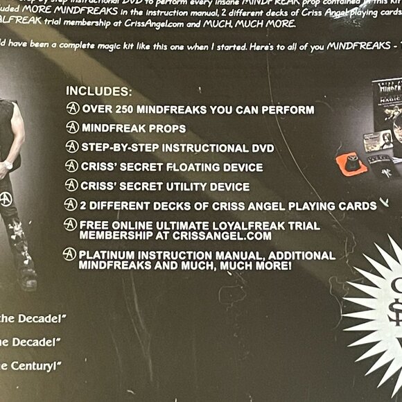 New In Box Criss Angel Mindfreak Platinum Magic Kit Factory Sealed 2009 With DVD - Picture 3 of 5